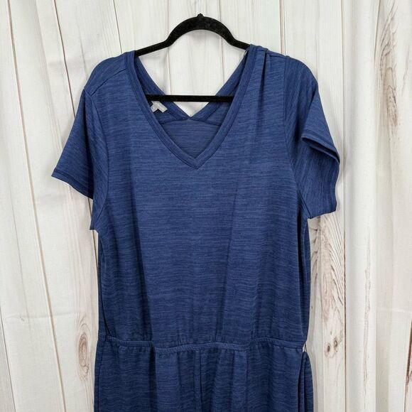 Talbots Women’s XL Blue Vneck Wide Leg Jumpsuit with Belt - Picture 1 of 7